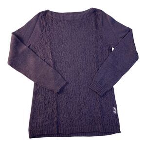 OVS Womens Size XL Purple Open Knit Crochet Sweater Chic Summer Beachy‎